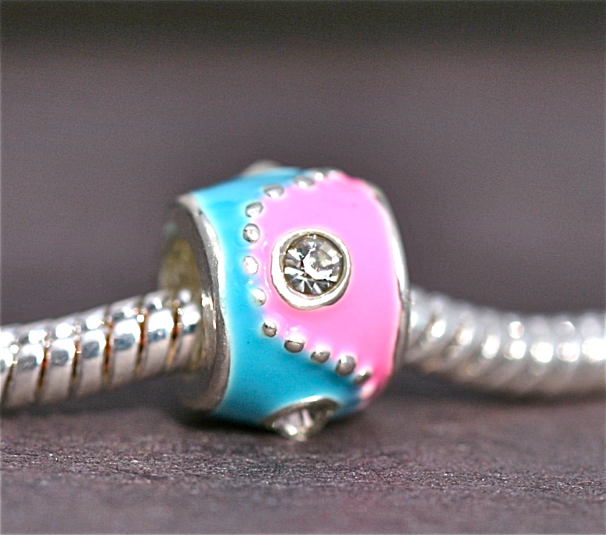 Pink/Turquoise Tube bead