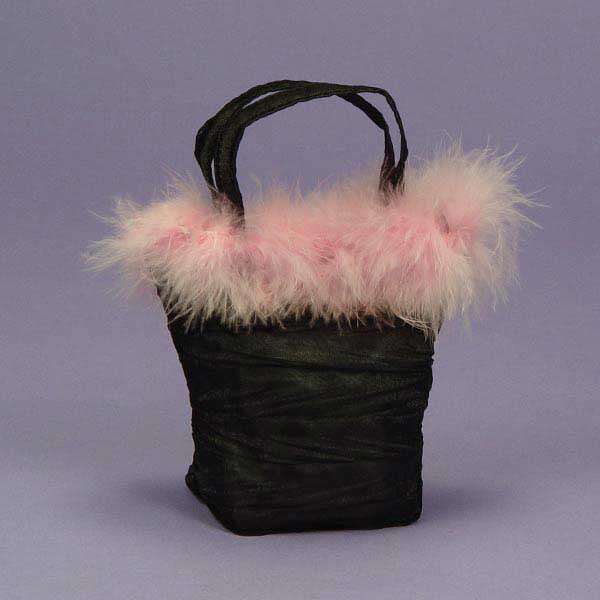 Black Handbag W/ Feathers
